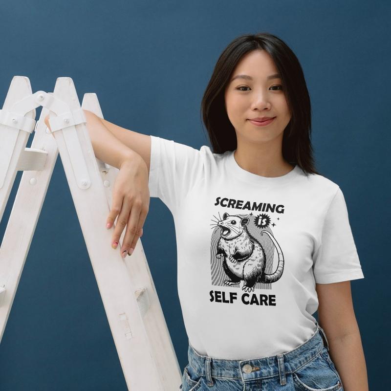 Áo Thun Nam Nữ Cổ Tròn Cao Cấp Minh Nhật 69 Phông Tay Ngắn Screaming Is Self Care - Unisex