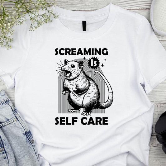 Áo Thun Nam Nữ Cổ Tròn Cao Cấp Minh Nhật 69 Phông Tay Ngắn Screaming Is Self Care - Unisex