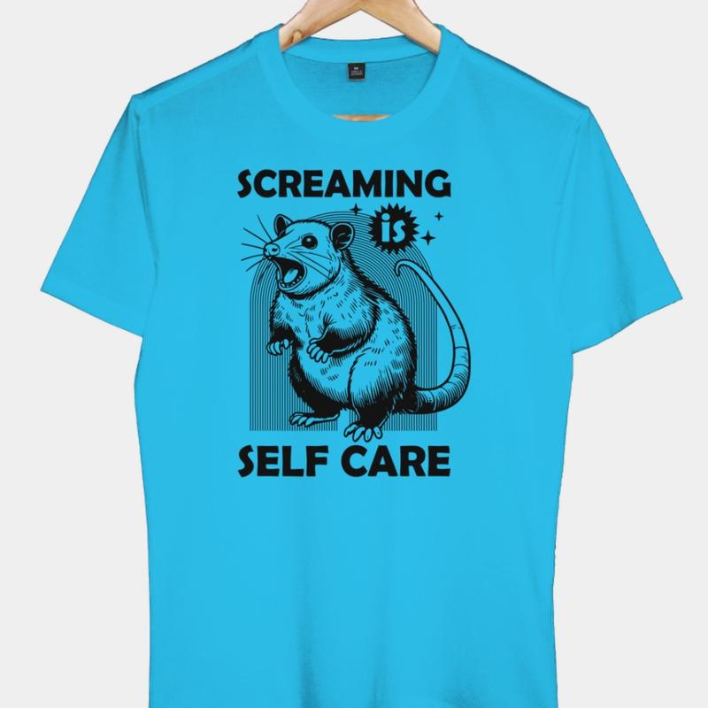 Áo Thun Nam Nữ Cổ Tròn Cao Cấp Minh Nhật 69 Phông Tay Ngắn Screaming Is Self Care - Unisex