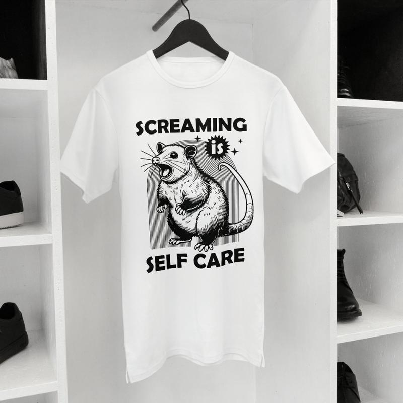 Áo Thun Nam Nữ Cổ Tròn Cao Cấp Minh Nhật 69 Phông Tay Ngắn Screaming Is Self Care - Unisex