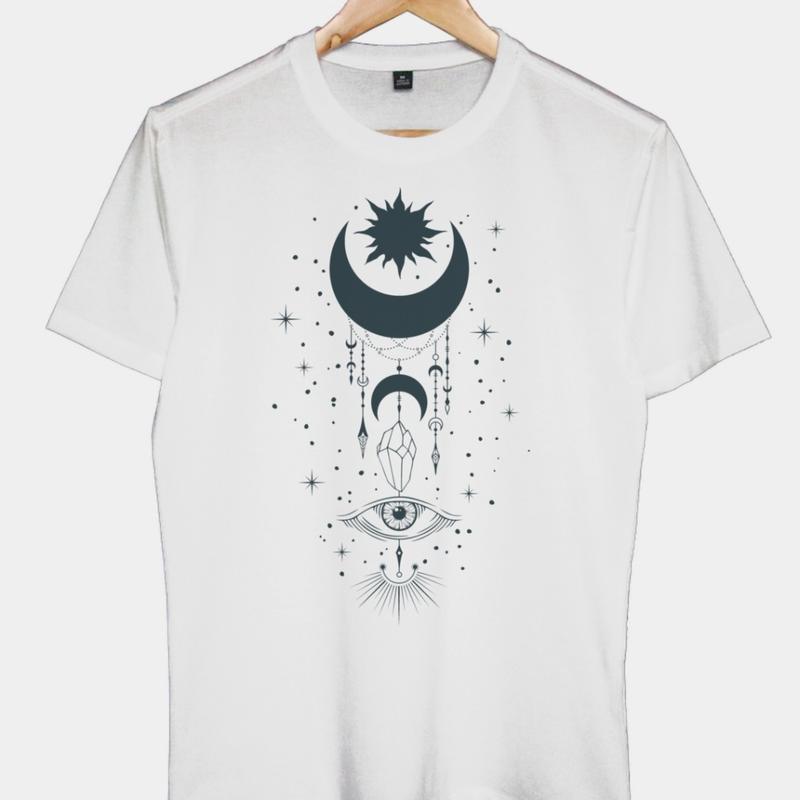 Áo Thun Nam Nữ Cổ Tròn Cao Cấp Minh Nhật 69 Phông Tay Ngắn Hand Drawn Mystical Moon Unisex