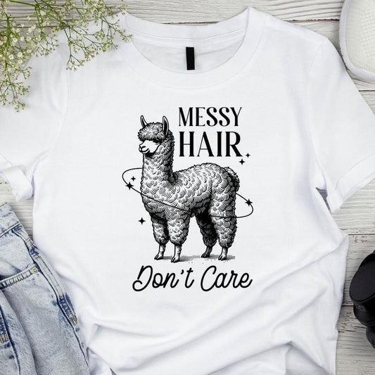 Áo Thun Nam Nữ Cổ Tròn Cao Cấp Minh Nhật 69 phông Tay Ngắn Messy Hair Don't Care - Unisex