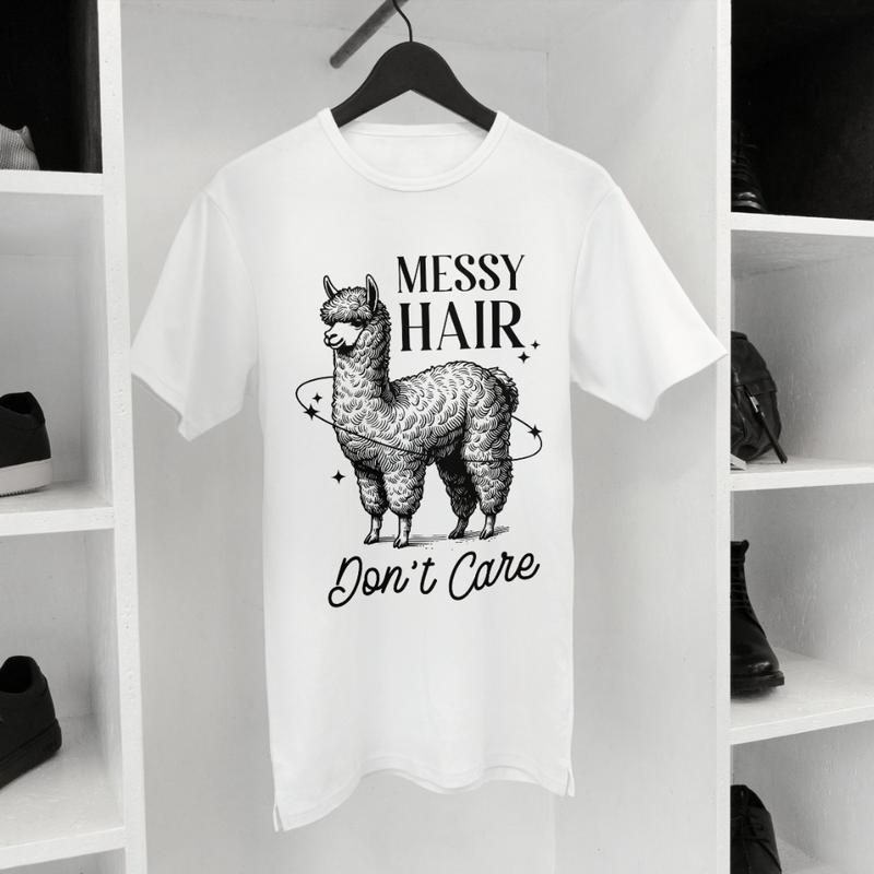 Áo Thun Nam Nữ Cổ Tròn Cao Cấp Minh Nhật 69 phông Tay Ngắn Messy Hair Don't Care - Unisex