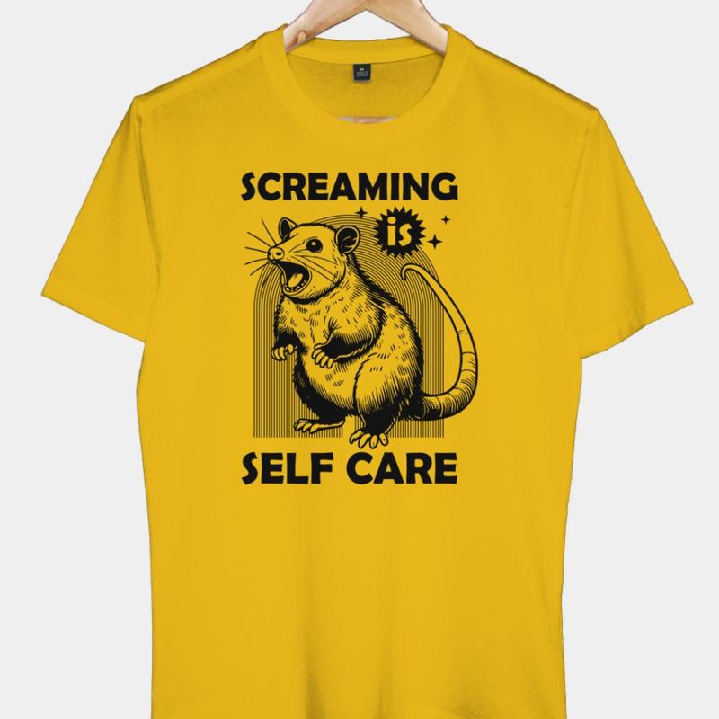 Áo Thun Nam Nữ Cổ Tròn Cao Cấp Minh Nhật 69 Phông Tay Ngắn Screaming Is Self Care - Unisex