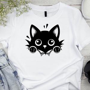 Áo Thun Nam Nữ Cổ Tròn Cao Cấp Minh Nhật 69 phông Tay Ngắn Black Cat Nam Nữ - Menswear, Unisex