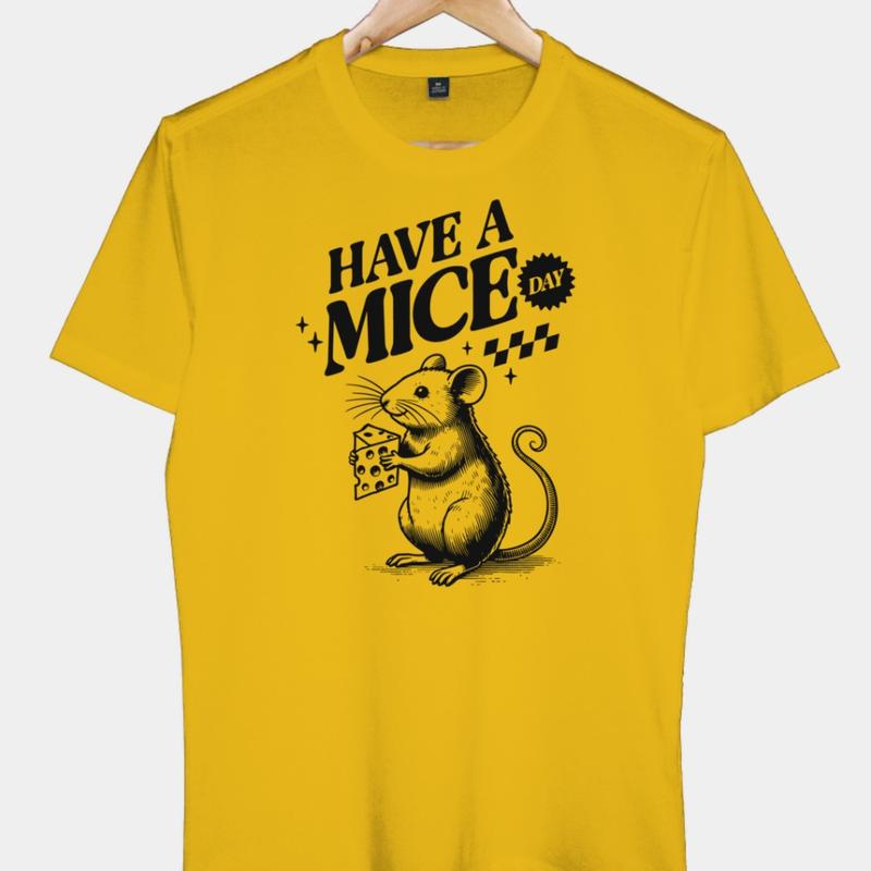 Áo Thun Nam Nữ Cổ Tròn Cao Cấp Minh Nhật 69 Phông Tay Ngắn Have A Mice Day - Unisex