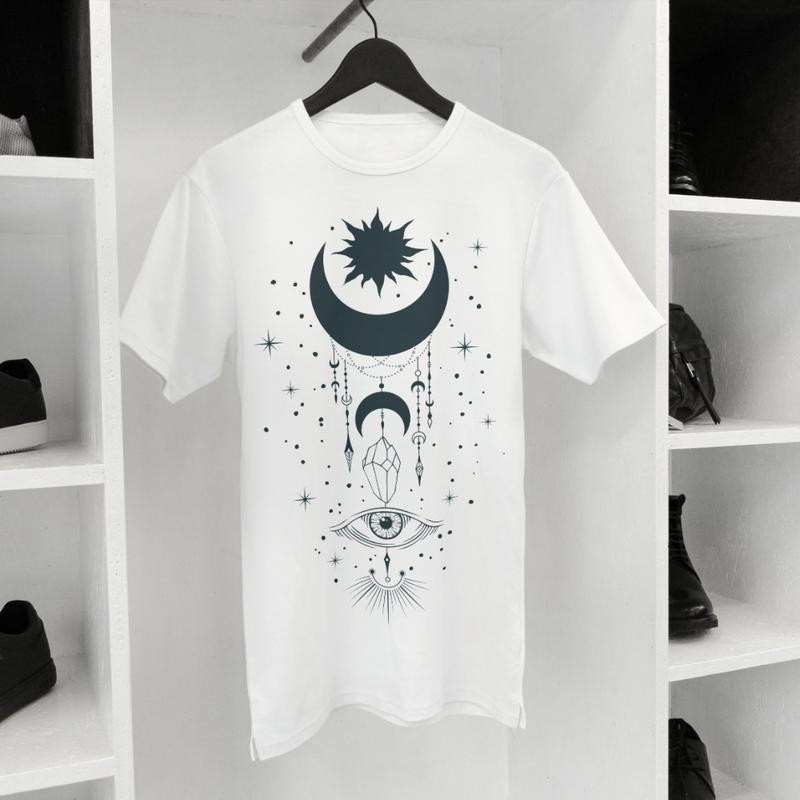 Áo Thun Nam Nữ Cổ Tròn Cao Cấp Minh Nhật 69 Phông Tay Ngắn Hand Drawn Mystical Moon Unisex