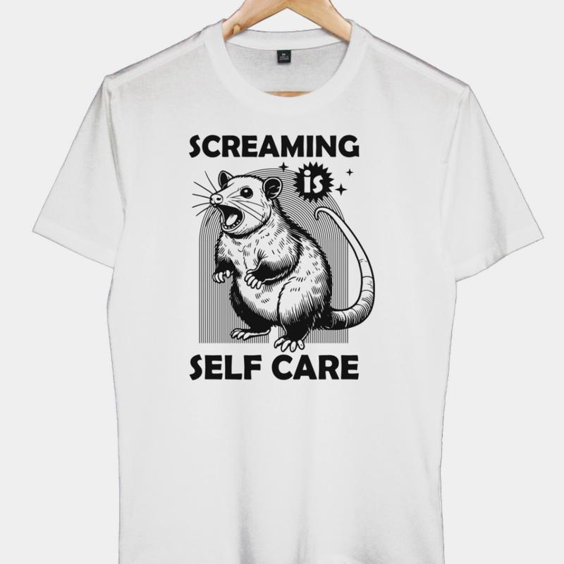 Áo Thun Nam Nữ Cổ Tròn Cao Cấp Minh Nhật 69 Phông Tay Ngắn Screaming Is Self Care - Unisex