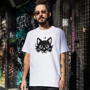 Áo Thun Nam Nữ Cổ Tròn Cao Cấp Minh Nhật 69 phông Tay Ngắn Black Cat Nam Nữ - Menswear, Unisex