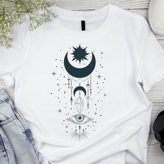 Áo Thun Nam Nữ Cổ Tròn Cao Cấp Minh Nhật 69 Phông Tay Ngắn Hand Drawn Mystical Moon Unisex