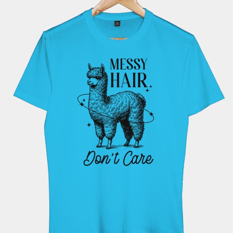 Áo Thun Nam Nữ Cổ Tròn Cao Cấp Minh Nhật 69 phông Tay Ngắn Messy Hair Don't Care - Unisex